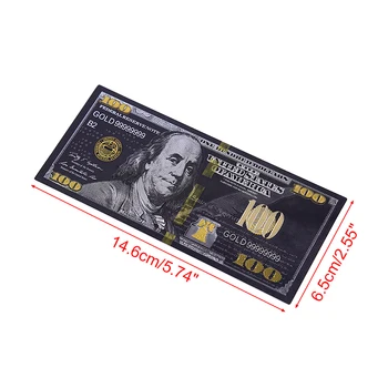 Starinsko Črno Zlato Folijo 100 USD Valuti Spominski Dolarjev Bankovcev Dekor