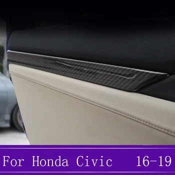 4Pcs/set Ogljikovih Vlaken Notranja Vrata Trim Trakovi karoserije Styling Kritje Dekoracijo Primerni Za Honda Civic 10. 2016 2017 2018 2019