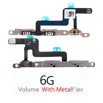1Pcs Testirani Glasnosti Gumb za Izklop Priključek Flex Kabel S Kovinsko Držalo za Mobilni Telefon Popravila Del Za iPhone 6 6 G 4.7