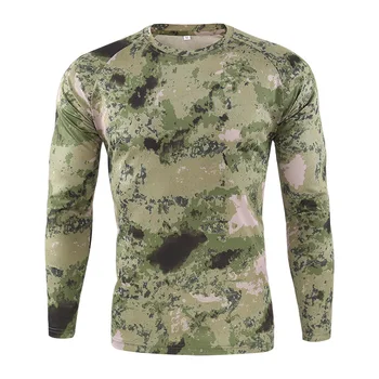Taktično Vojaško Maskirno Majica s kratkimi rokavi Moški Dihanje Hitro Suhe Vojske ZDA za Boj proti Poln Rokav Outwear T-shirt Ulične Dolg Rokav
