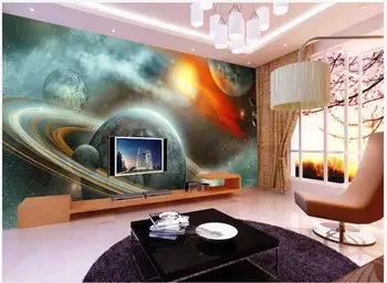 Po meri foto ozadje 3d zidana tapete za stene 3d vesolju zvezdnato nebo planet galaxy TV ozadju stene papirjev doma dekor