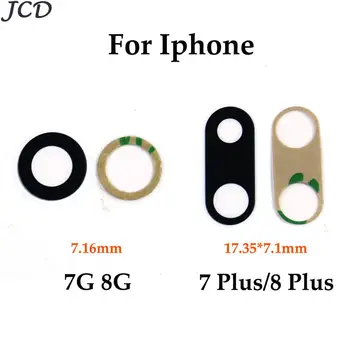 JCD Zadaj Nazaj Objektiv Kamere steklen Pokrov Za iPhone 7 7Plus Fotoaparat Stekla Za iPhone 8 Zamenjava Rezervnih Delov Z Samolepilne Nalepke