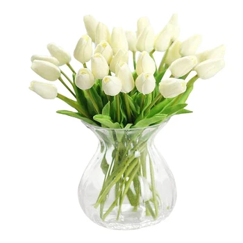 30 Kos Umetno Cvetje Tulipani Pravi Pritisnite Ponaredek Cvetje Ureditev Šopek za Domačo Pisarno svate, Dekoracijo