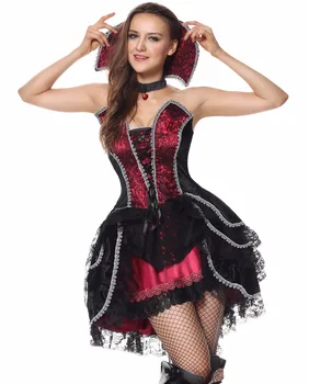 Halloween Plemenita Kraljica Vampir Kostum Seksi Gothic Halloween Carnival Party Pustna Ženska Hudič Cosplay Kostum