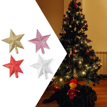 Božično Drevo Top Star 3D Pet-point Star 15 cm Božič Dom Tabela Pokrivalo Božični Okraski, Vesel Božič