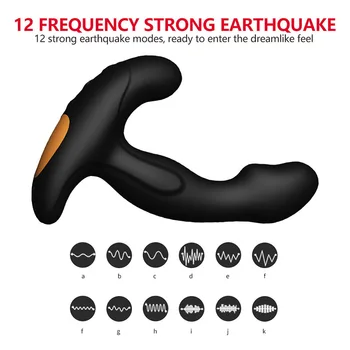 12 frekvenca moške silikonski prostate massager analni vibrator z brezžičnim daljinskim USB polnjenje nepremočljiva adult sex igrače