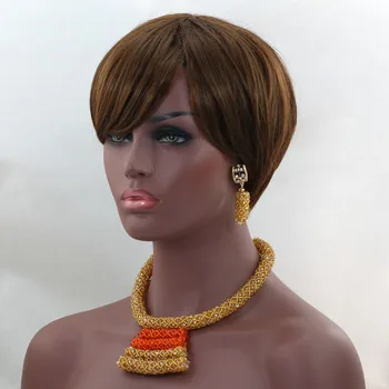 Čudovito Oranžna Afriške Kroglice Nigerijski Poročni Nakit Set Zlato Kostum Ogrlica za Ženske, Nakit Nastavite Ročno Brezplačna Dostava ALJ505