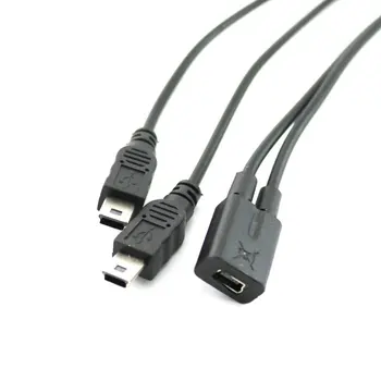 1 do 2-Y Razdelilnik Kabel USB 2.0 Mini 5-Pin Ženski Dvojni 2 Moški Pretvornik
