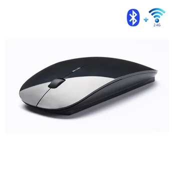 Ultra-Thin Dual-Mode Mouse Bluetooth 5.0+2.4G Wireless Dry Battery Mouse Fashion Office Business Mouse For PC Laptop