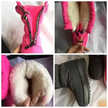 REAVE MAČKA priložnostne sneg škornji klini petah ženske platforma čevlji nepremočljiva navzdol krpo pozimi toplo debel krzno botas mujer 41