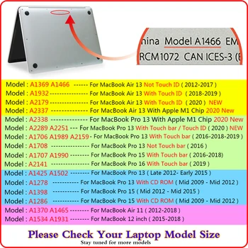 Kristalno Laptop Primeru Za Apple Macbook, Mac Book Air Pro Retina 15 13 12 11 za 15,4 13,3 palca z Dotik Bar Rokav Vrečko Kritje Lupini