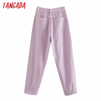 Tangada ženske violet Elegantna mama jeans hlače 2020 nov prihod dolge hlače žepi zadrgo svoboden priložnostne ženskega jeansa hlače 4M108