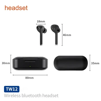 TWS Brezžična Čepkov HI-fi Stereo Slušalke šport prostoročni mikrofon slušalke s polnjenjem polje za pametni telefon