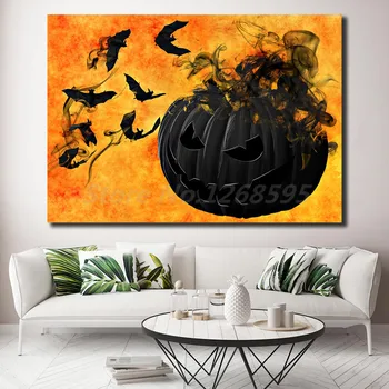 Happy Halloween Ozadje Wall Art Platno Plakat In Tiskanje Platno Slikarstvo Dekorativne Slike Za Office Dnevni Sobi Doma Dekor