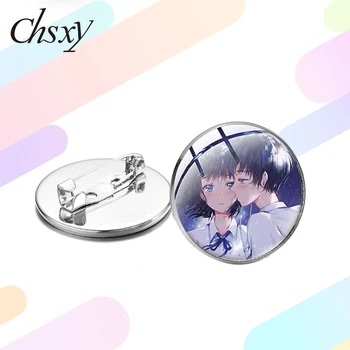 CHSXY Anime Film Svoje Ime Broška Pin Cosplay Značko Miyamizu Mitsuha Umetnost Plakata 3D Tiskanja Stekla Chrysoprase Broške na Vrečko Oblačil