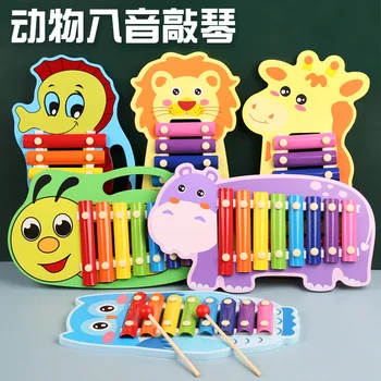 Lesene Music Box Otrok Igračo Klavir Tolkala Instrument za Dojenčke Baby Izobraževalne Igrače Funt Glasbena Igrača Xylophone za Otroke