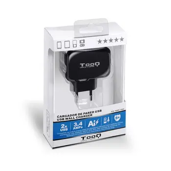 Polnilnik TooQ TQWC-1S02 USB x 2 17W Črna