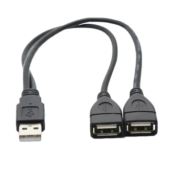 Polnjenje prek kabla USB Napajalni Kabel Kabel Podaljšek Kabla USB 2.0 1 moški 2 Dual USB Ženski v središču za Podatke je Moč Prilagoditi