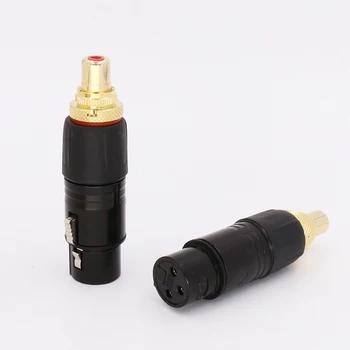 2pcs XLR Ženski RCA Ženski Socket Adapter Zlato Uravnoteženo Kabla