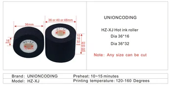 Črna Premer 36 mm Višina 32mm vroče trdna dry ink roll za kodiranje stroj za pirnt datum in številko