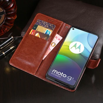 Flip Usnjena Torbica Za Motorola Moto G9 Moč Kritje Luksuzni Primeru Telefon Za Motorola Moto G9 Moč Denarnice Primeru Funda Capa Coque