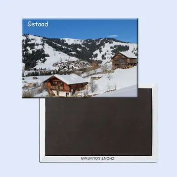 SOUVEMAG Gstaad v Švici Potovanja Hladilnik Magneti 21103,Spominke po vsem Svetu Turističnih Krajine