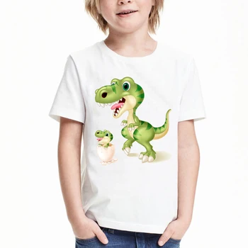 Dinozaver fant t shirt za dekleta vrhovi poletje tiskanja graphic tee luštna otroška oblačila otroci oblačila dekleta 8 do 12 kratek rokav