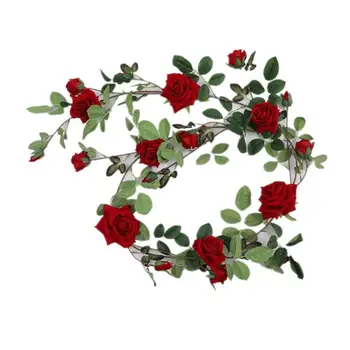 Umetni Trte Ponaredek Visi Rose Cvetje za Steno Rattan Poročno Dekoracijo Doma