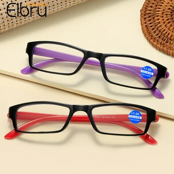 Elbru Anti Modra Svetloba Obravnavi Očala Moda Kvadratnih Presbyopic Očala Ultralahkih Majhne Očala Unisex Dioptrije +1.0 +3.5