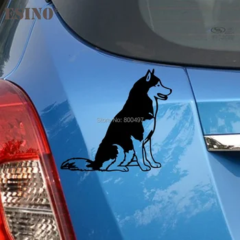 10 x Smešno Lepe Pet Dog Husky Creative Auto Nalepko Risanka Avto Nalepke Odbijača Telo Vzorec Nalepke Pvc Črno Odsevno Srebrna