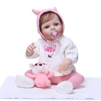 55 cm Veren Polni Silikona Prerojeni Lutke Otroka Dekle Silikonski Bebes Reborns Realne Bonecas Bebe Lutke z Obleko Luštna Igrača