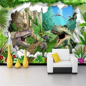 Milofi ozadje po meri steno pokrivna zidana starih otrok dinozaver era 3D stereo TV, kavč restavracija v ozadju stene