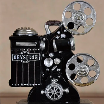 Novi Retro Camera Bookend Film Film Projektor Črna Srebrna Kolektor je Projekt Creative Naslonjač Vintage Nakit Študija Soba Stud