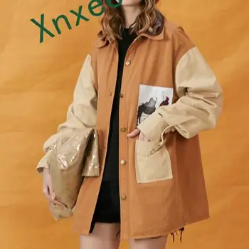 Xnxee 2019 nov prihod pomladi moda vrh rjavo jakno ženski korejskem slogu svoboden poletne jakna
