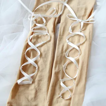 Japonski slog Sweet Lolita nogavice črno bel Trak vzorec stockSilk nogavice 1order=1pc