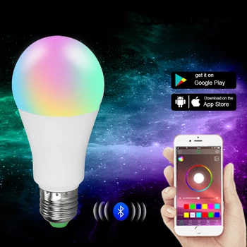 15W 20W Ampul LED Smart Nočne Luči 85-265V B22 E27 Brezžična tehnologija Bluetooth Žarnica pod Nadzorom Glasbe Glas Z Multi-funkcijo