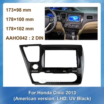 2DIN Avto DVD Stereo Radio Fascijo Za Honda Civic 2013 Audio Player Plošča Napajalnik Okvir Dash Nosilec montažni Komplet