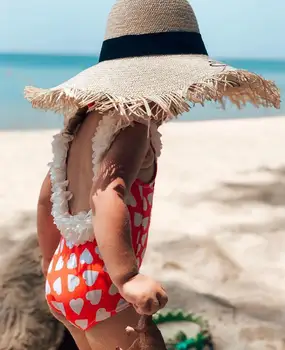 Za malčke Baby Fant Dekle Čipke Cvet Kopalke Bikini Kopalke enodelne Plažo 1-5Years