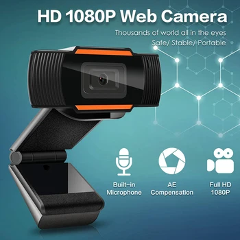 Webcam Kamero USB Webcam 1080P Kamera Z mikrofonom Plug and play za PC Loptop Skype Srečanja Web cam Full HD camara