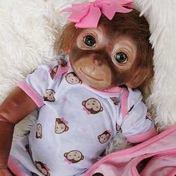 Novih 20 palčni 50 CM ročno prerojeni Opica zelo mehkega silikona vinil Opice lutka bebe Boneca macaco prerojeni darilo