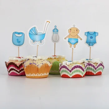 20pcs Baby voziček baby izdelek Cupcake Toppers Candy Bar Pick Z Bambusa Rojstni dan Dobave Otroci Baby Tuš Odlikovanja