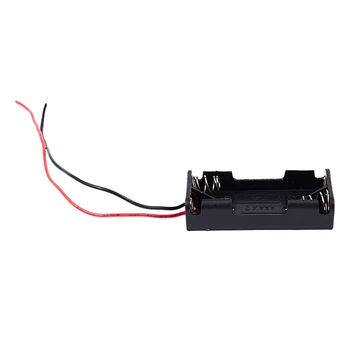7Pcs Črna Rdeča 2-Žice Kabel usb Priključki 2x AAA Baterije Polje Primeru Imetnik