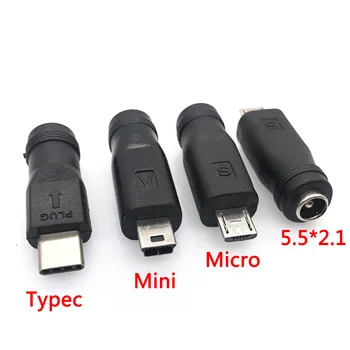 1PCS 5V DC 5.5 * 2.1 mm Napajalni Priključek USB 3.1 Vrste C, USB-C Tip-c 5,5 mm *2.1 mm Mini USB & Micro USB DC Napajanja Priključek Tok