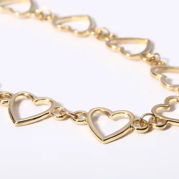 Ustvarjalne multi-funkcionalne geometrijske ročno izdelana ogrlica enostavno votlo srce dame clavicle ogrlica