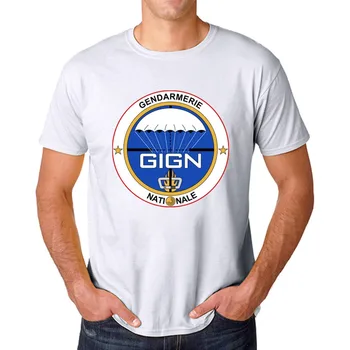 Gign Žandarmerijske Nationale Moških Belega T-Shirt Bombaž Kratek Sleevet-Shirt 2019 Modni Moški, Vroče Prodaje Moški Majica S Kratkimi Rokavi