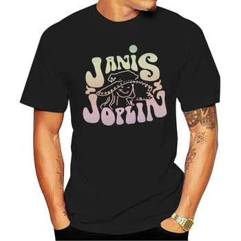 Janis Joplin Žensk Pastelnih Logotip T-Shirt Pisane Tee Majica