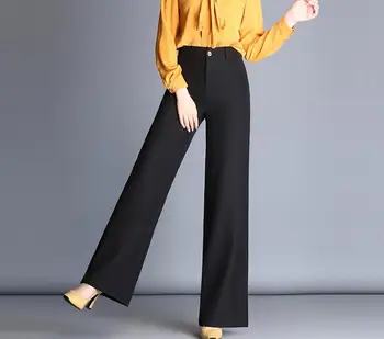 Širok noge hlače ženske hlače 2017 novo visoko pasu je tanka, jeseni obleko hlače ohlapne hlače