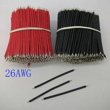 1000/KOS,60mm elektronskih komponent, 80degree 26AWG črni in rdeči tin elektronski kabel, DIY plošča kabel, brezplačna dostava