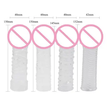 Kristalno Rokav Silikonski Spike Kondomi za Moški Zakasnitev Nastavite Pokrov Nekaj Igrač za Odrasle Sex Izdelki DORP DOSTAVA