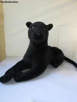 Simulacija black panther plišastih igrač približno 45 cm leži panther mehka lutka darilo za rojstni dan s2039